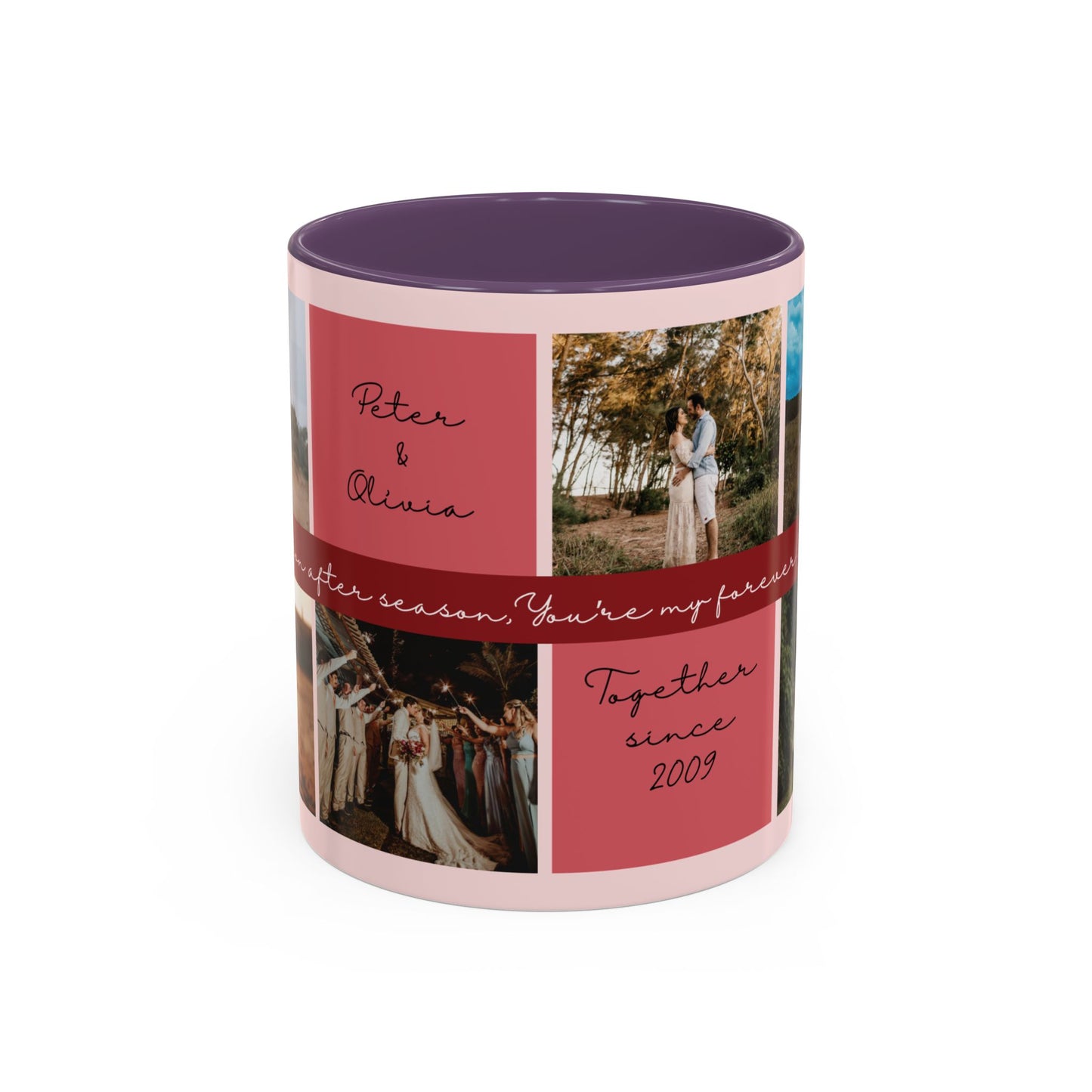Custom Photo Collage Mug | Personalized Couples Gift with Name & Date
