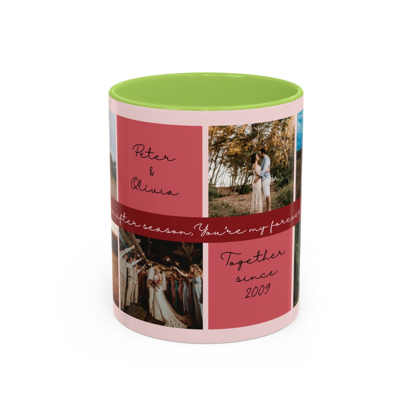 Custom Photo Collage Mug | Personalized Couples Gift with Name & Date