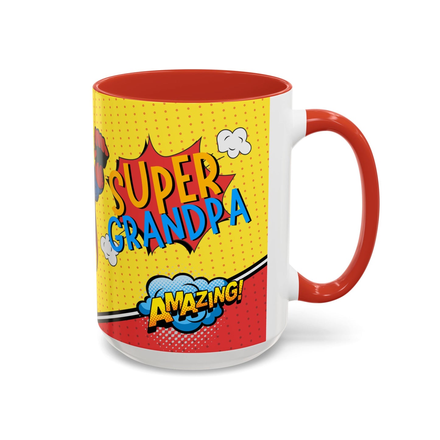 Super Grandpa Coffee Mug — Personalized Comic Superhero Photo Gift (11/15 oz)