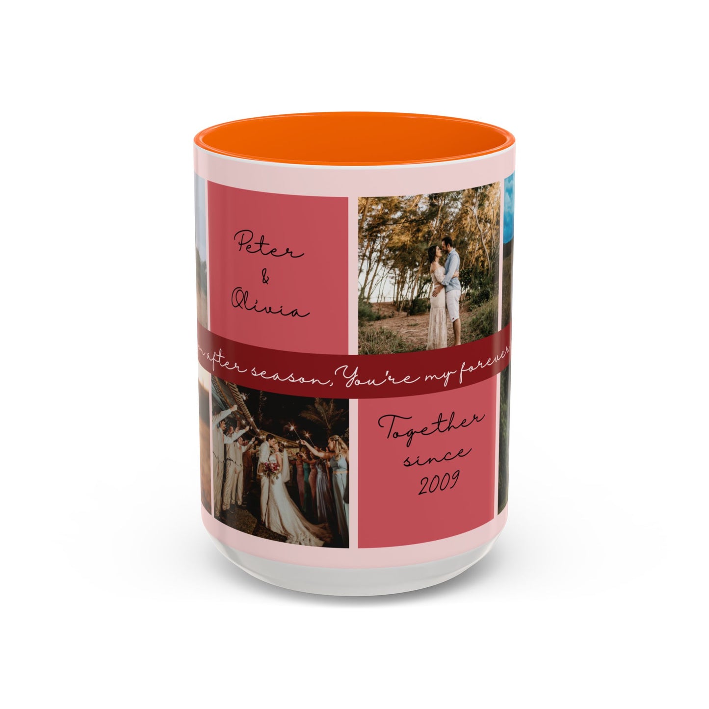 Custom Photo Collage Mug | Personalized Couples Gift with Name & Date