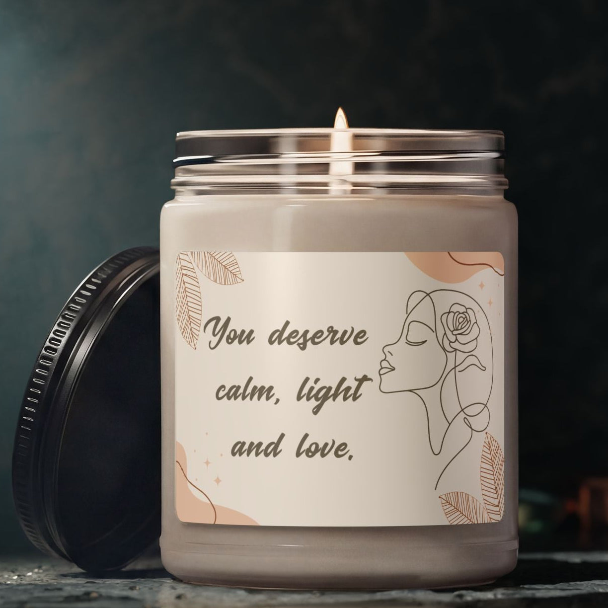 "You Deserve Calm, Light and Love" Soy Candle | 9oz Self-Care Gift for Her
