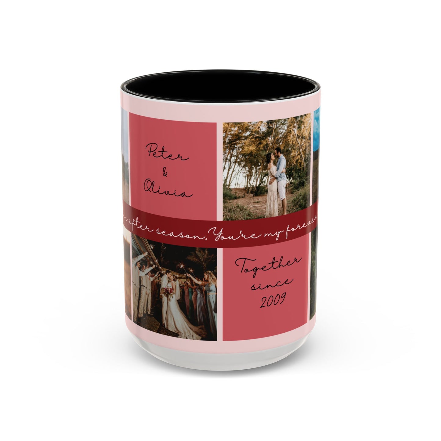 Custom Photo Collage Mug | Personalized Couples Gift with Name & Date
