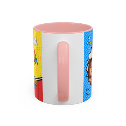 Super Grandpa Coffee Mug — Personalized Comic Superhero Photo Gift (11/15 oz)