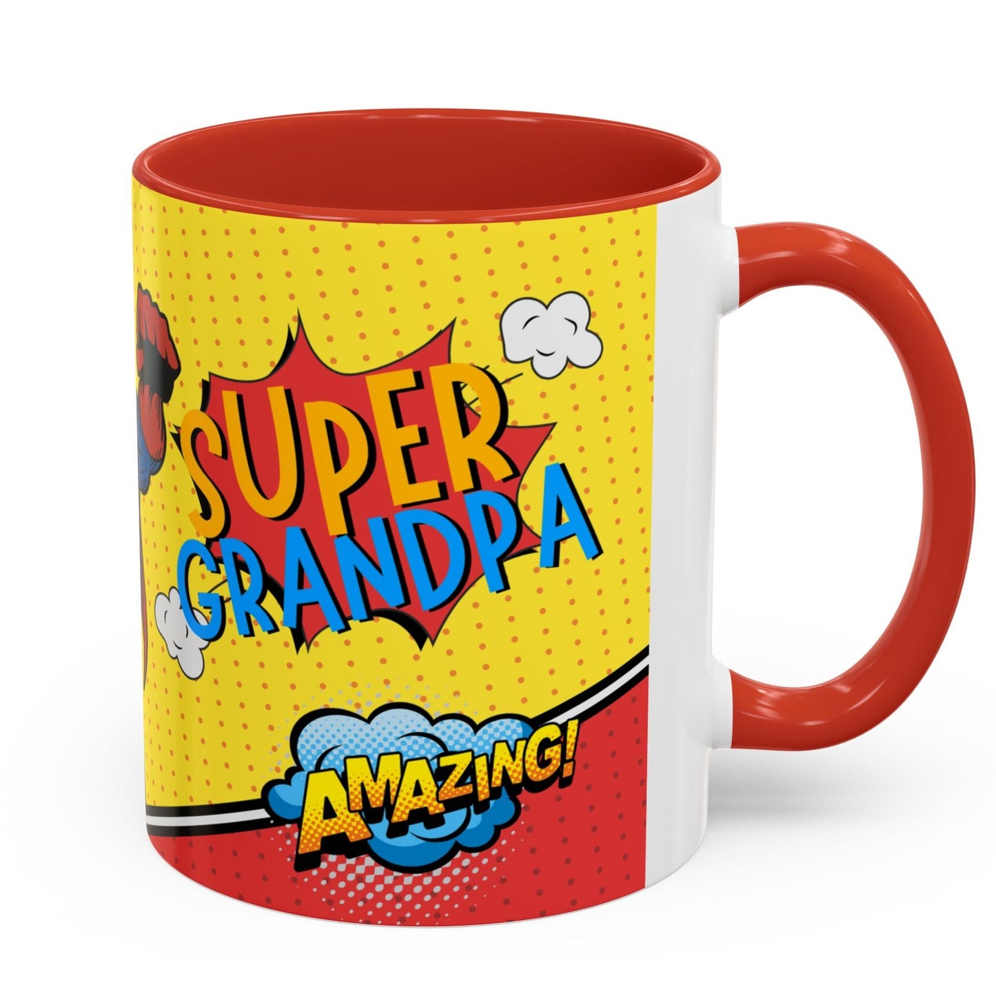 Super Grandpa Coffee Mug — Personalized Comic Superhero Photo Gift (11/15 oz)