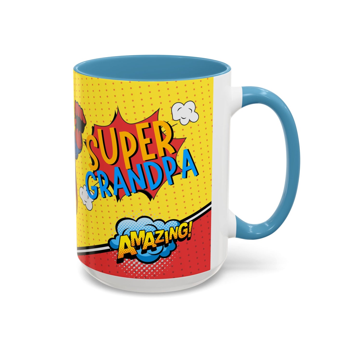 Super Grandpa Coffee Mug — Personalized Comic Superhero Photo Gift (11/15 oz)