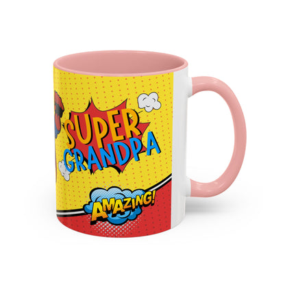 Super Grandpa Coffee Mug — Personalized Comic Superhero Photo Gift (11/15 oz)