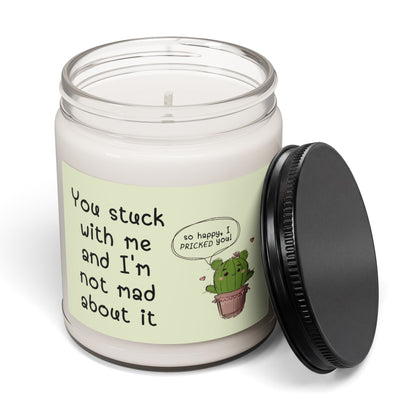 "You Stuck With Me" Funny Cactus Soy Candle | Couples & Best Friend Gift — 9oz (9 Scents)