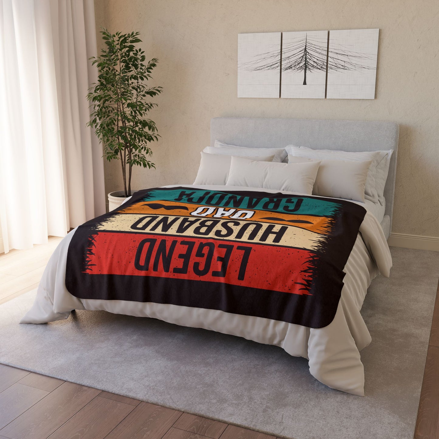 Legend Husband Dad Grandpa Fleece Sherpa Blanket