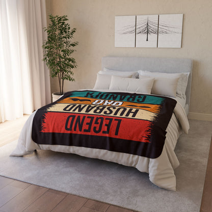 Legend Husband Dad Grandpa Fleece Sherpa Blanket