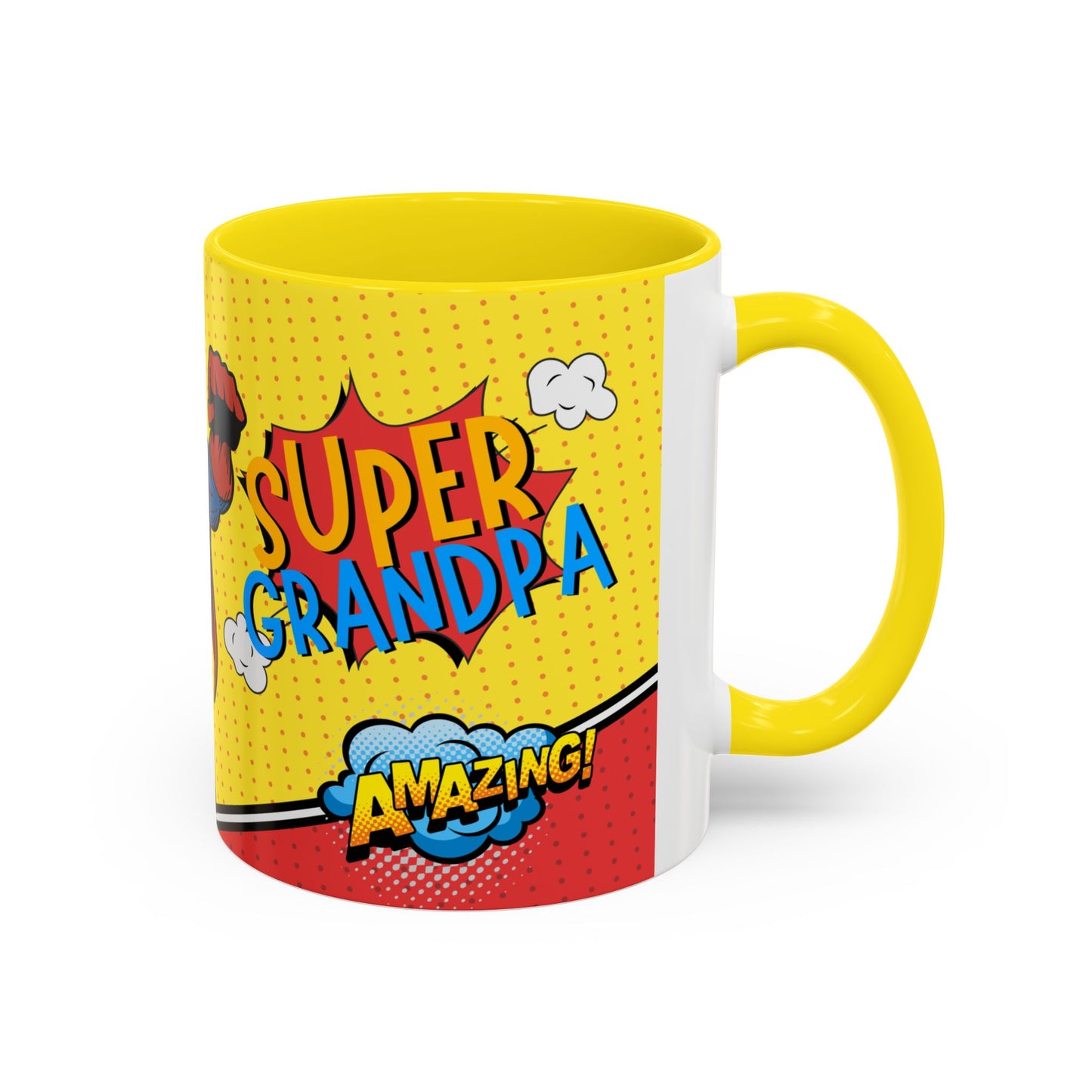 Super Grandpa Coffee Mug — Personalized Comic Superhero Photo Gift (11/15 oz)