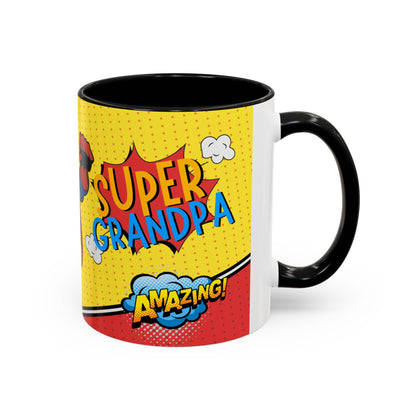 Super Grandpa Coffee Mug — Personalized Comic Superhero Photo Gift (11/15 oz)