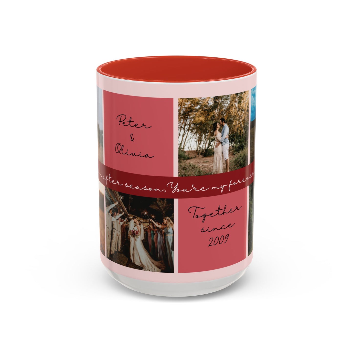 Custom Photo Collage Mug | Personalized Couples Gift with Name & Date