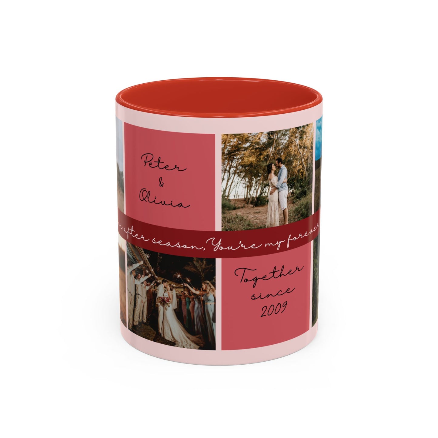 Custom Photo Collage Mug | Personalized Couples Gift with Name & Date