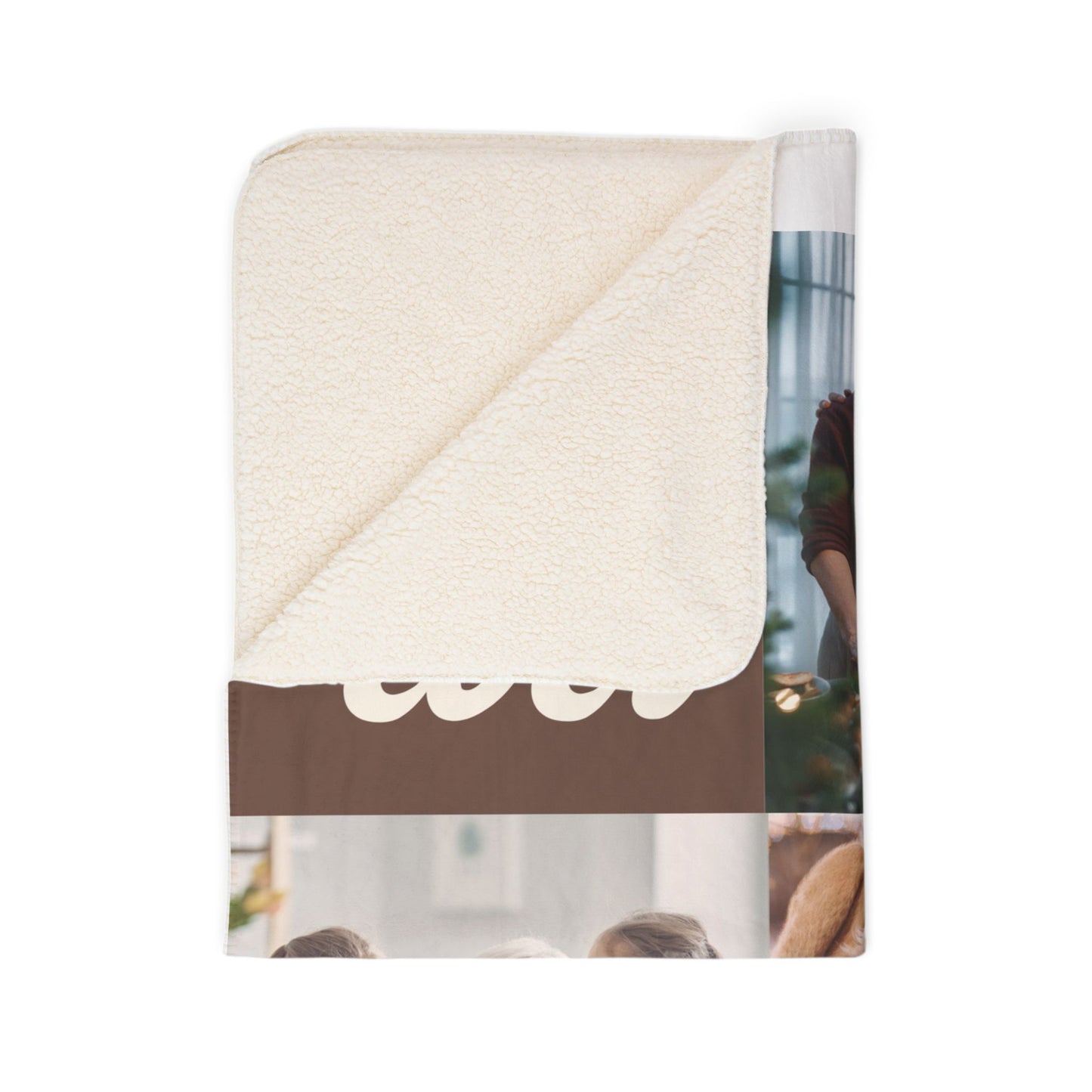 Custom Fleece Sherpa Blanket – Personalized Photo Blanket Gift for Grandma