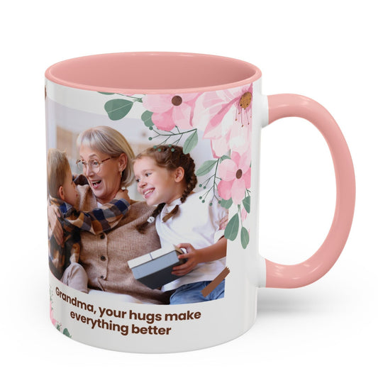 Grandma Forever Floral Accent Coffee Mug – Personalized Photo Gift (11/15oz)