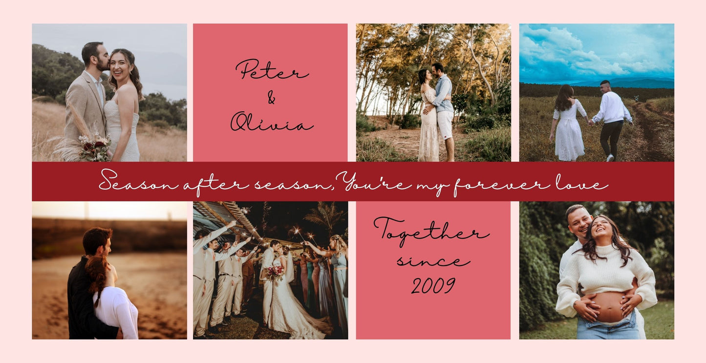 Custom Photo Collage Mug | Personalized Couples Gift with Name & Date