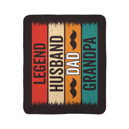 Legend Husband Dad Grandpa Fleece Sherpa Blanket