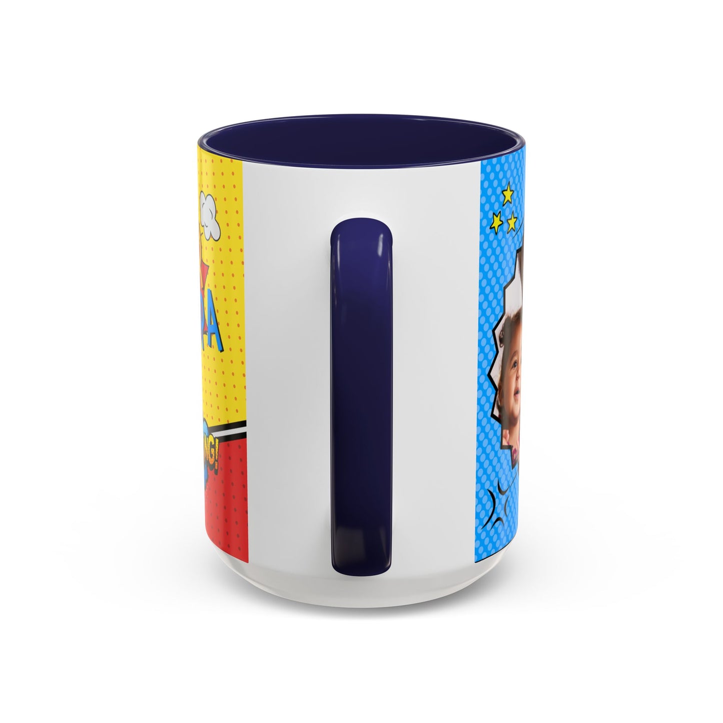 Super Grandpa Coffee Mug — Personalized Comic Superhero Photo Gift (11/15 oz)