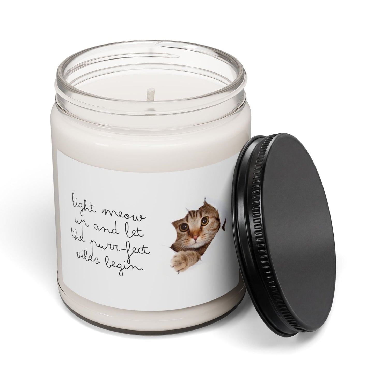 Cat Lover Soy Candle | Funny Cat Gift — "Light Meow Up" 9oz (9 Scents)