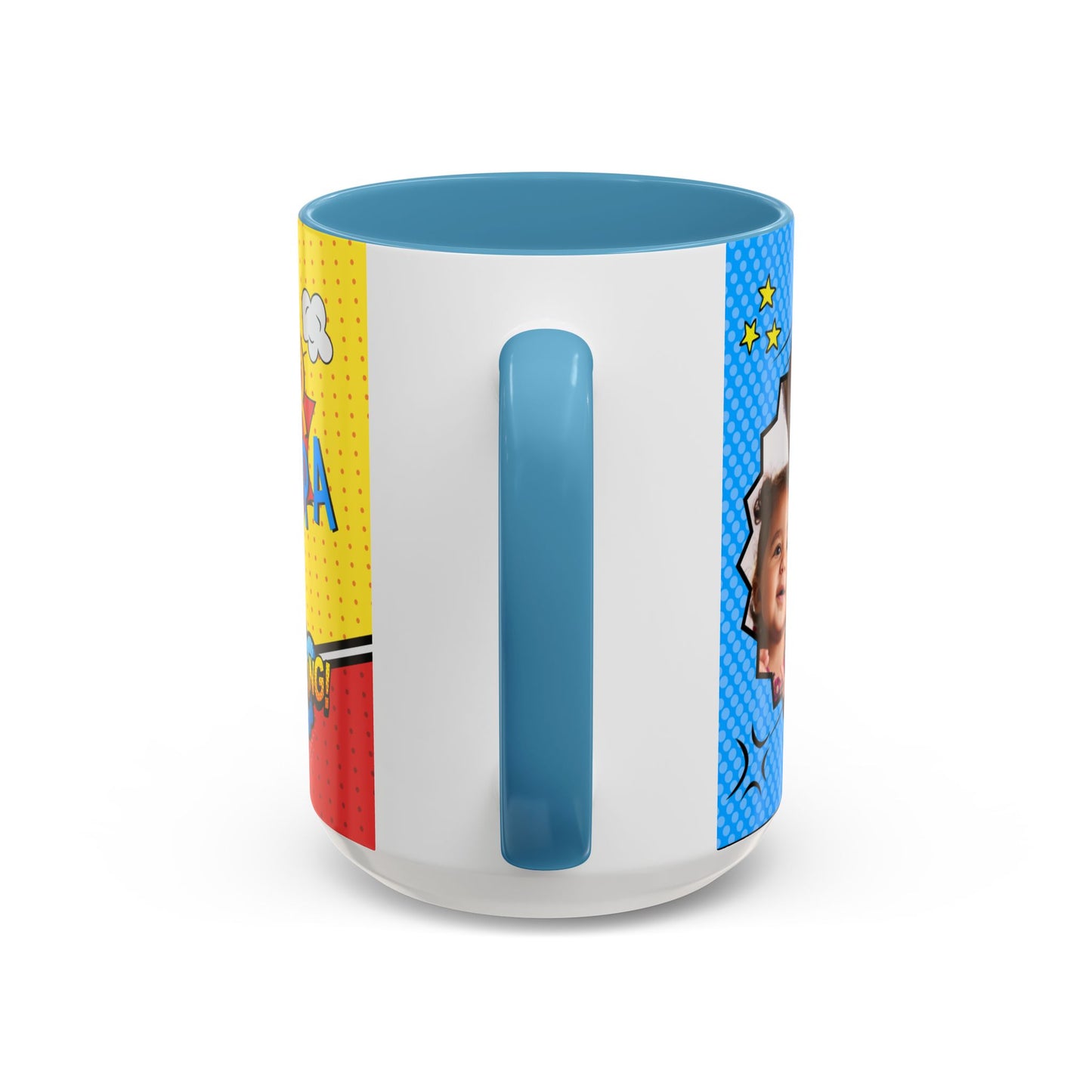 Super Grandpa Coffee Mug — Personalized Comic Superhero Photo Gift (11/15 oz)