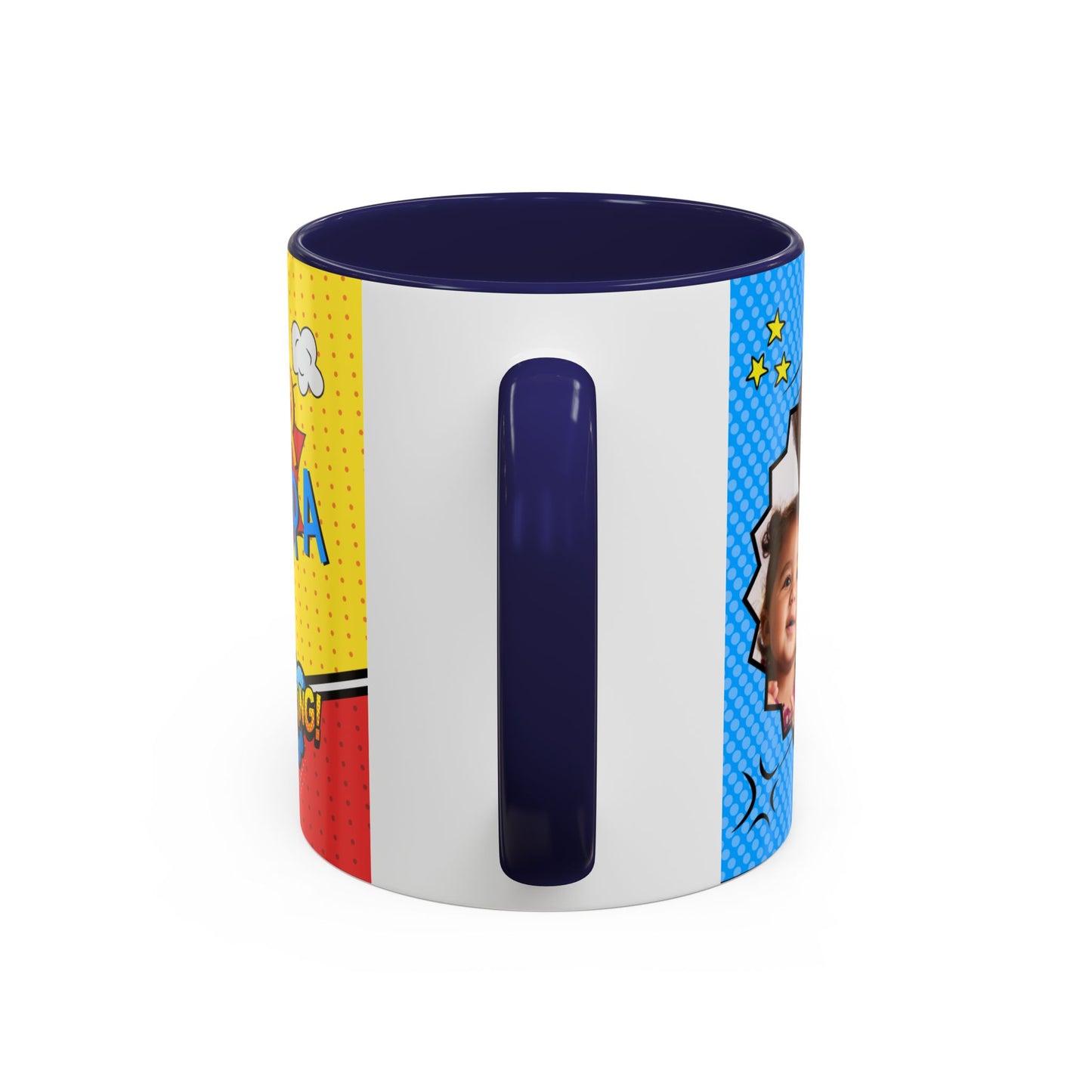 Super Grandpa Coffee Mug — Personalized Comic Superhero Photo Gift (11/15 oz)