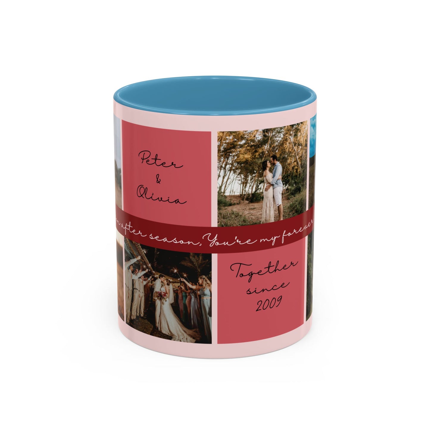 Custom Photo Collage Mug | Personalized Couples Gift with Name & Date