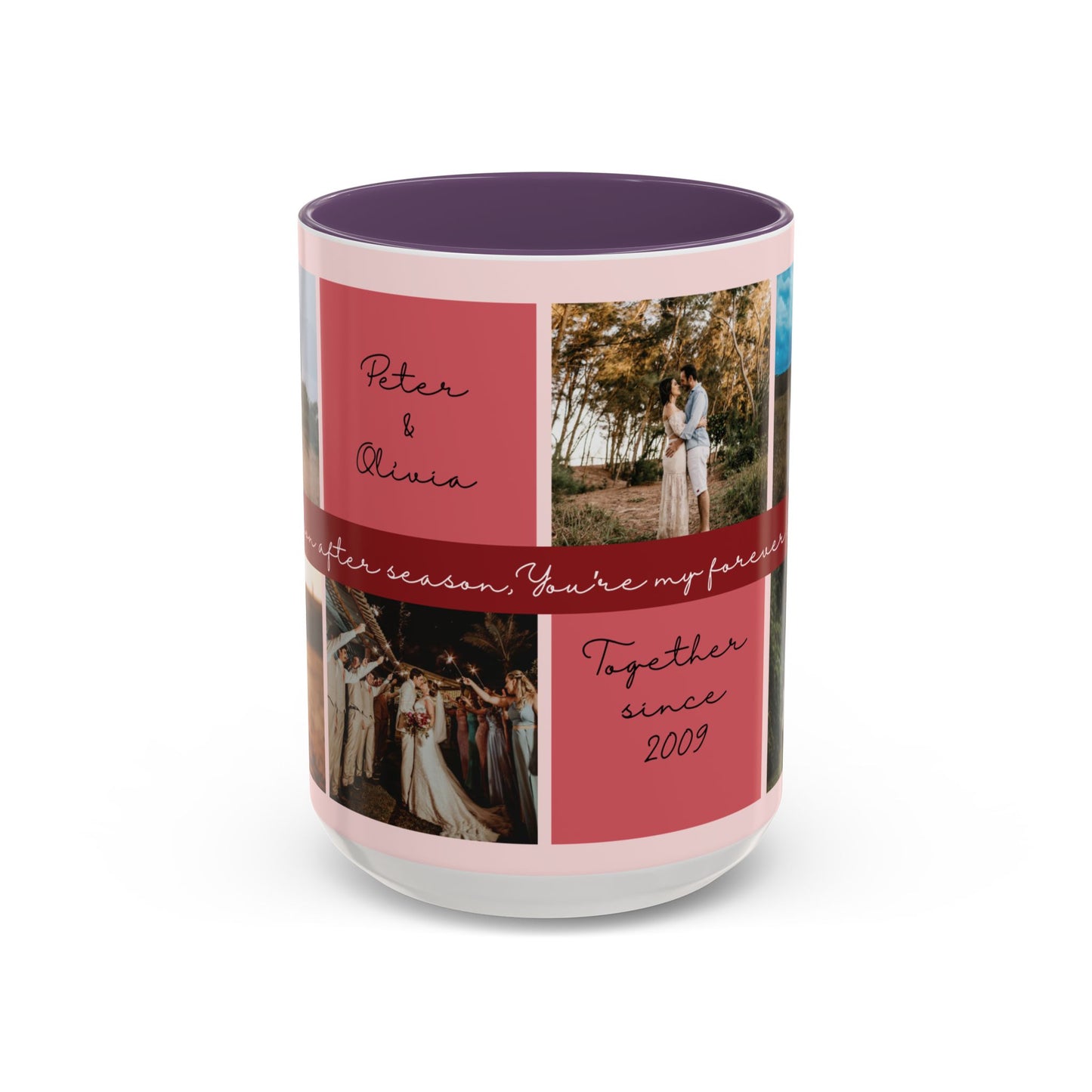 Custom Photo Collage Mug | Personalized Couples Gift with Name & Date
