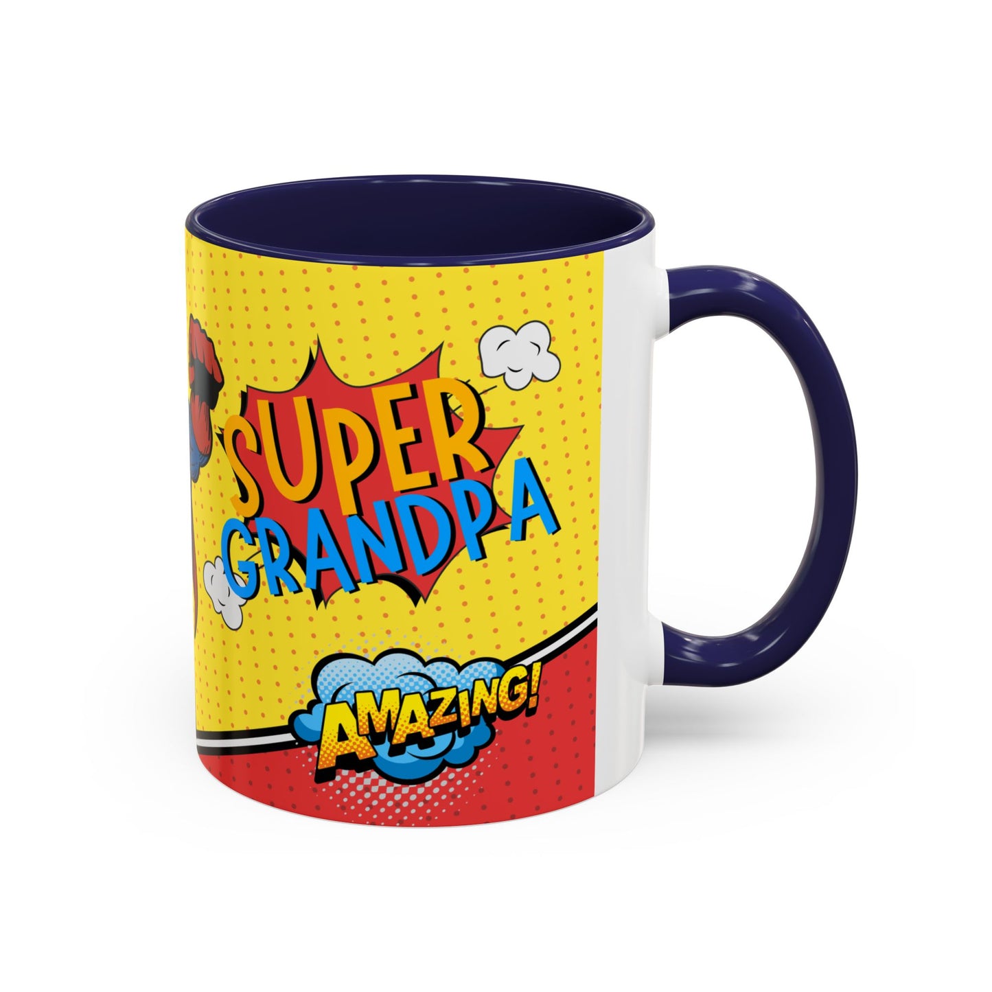 Super Grandpa Coffee Mug — Personalized Comic Superhero Photo Gift (11/15 oz)