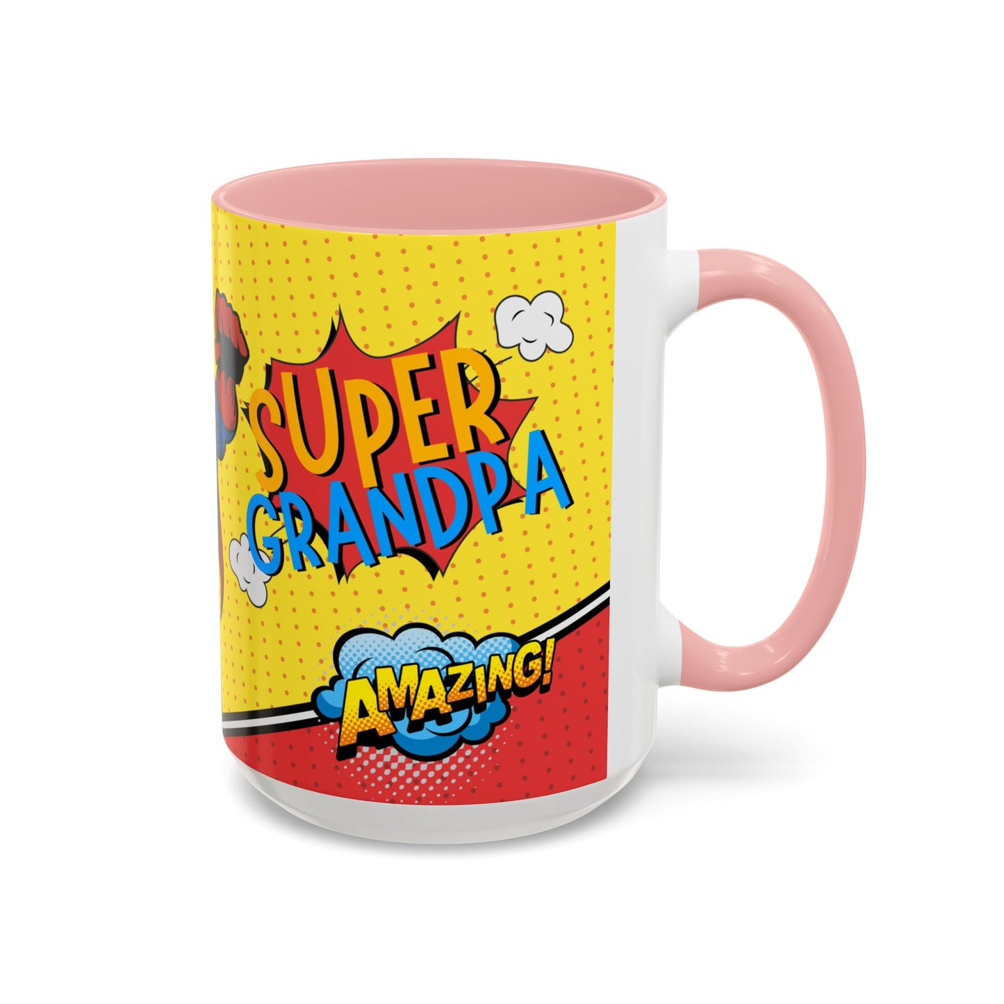 Super Grandpa Coffee Mug — Personalized Comic Superhero Photo Gift (11/15 oz)