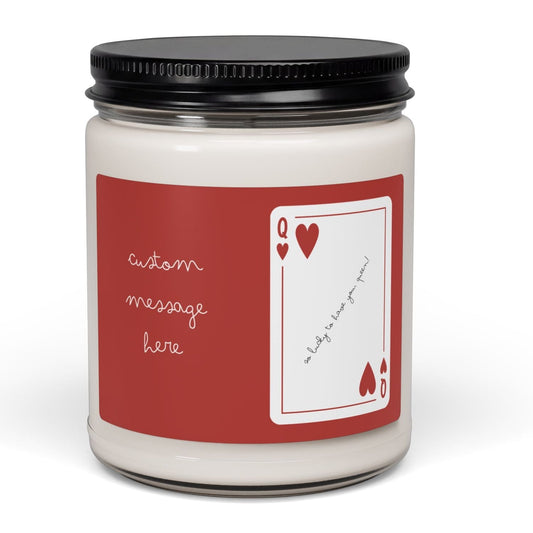Queen of Hearts Soy Candle | 9oz Personalized Gift for Her