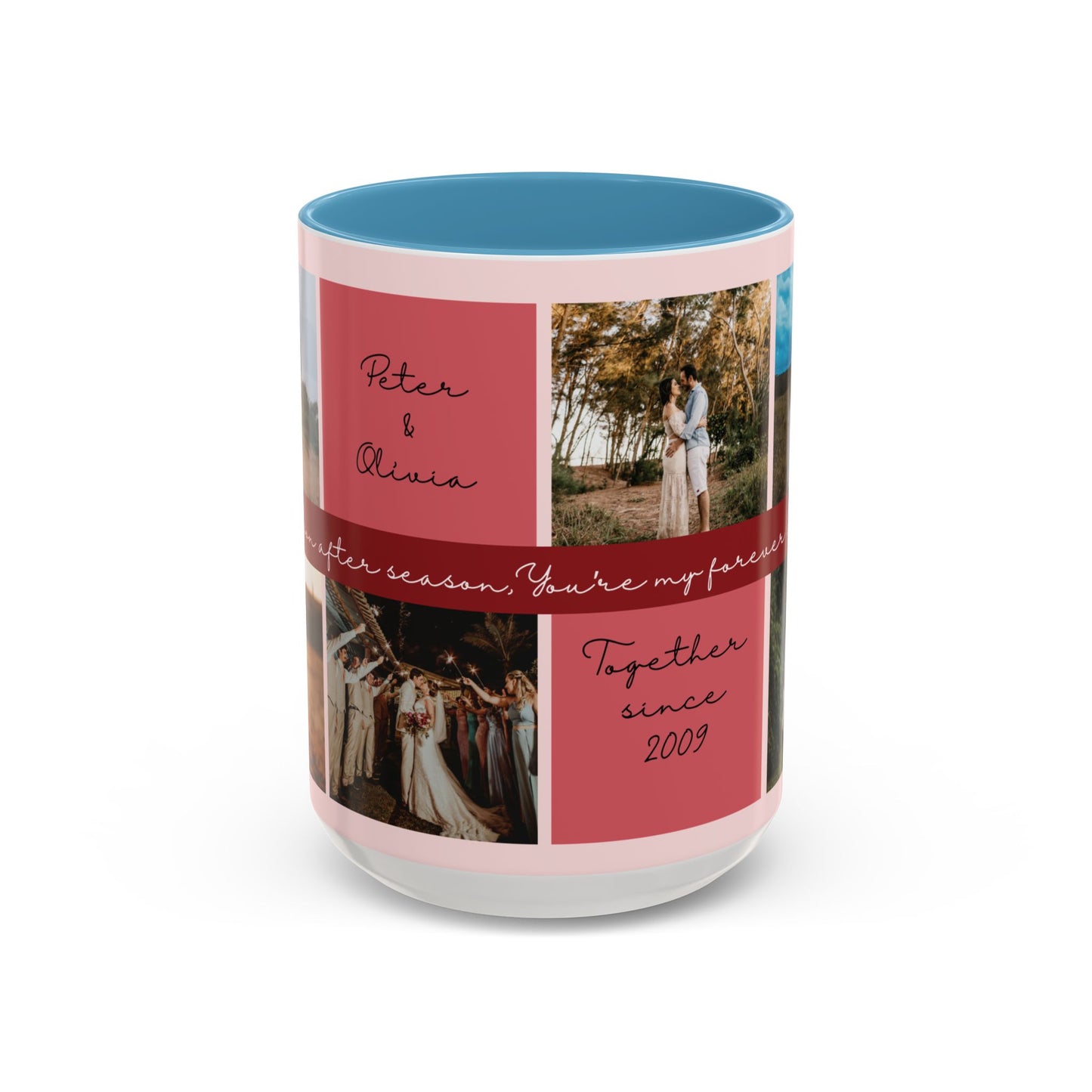 Custom Photo Collage Mug | Personalized Couples Gift with Name & Date