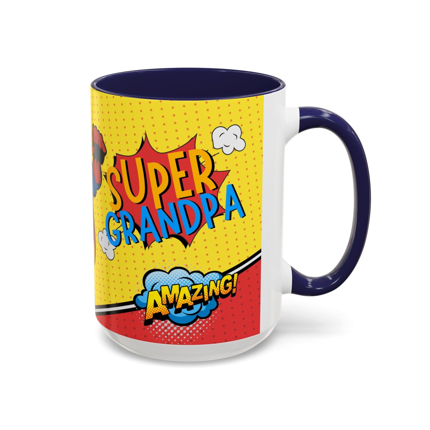 Super Grandpa Coffee Mug — Personalized Comic Superhero Photo Gift (11/15 oz)