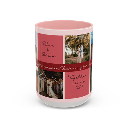 Custom Photo Collage Mug | Personalized Couples Gift with Name & Date