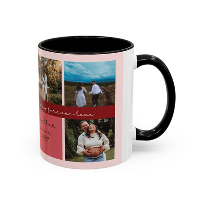 Custom Photo Collage Mug | Personalized Couples Gift with Name & Date
