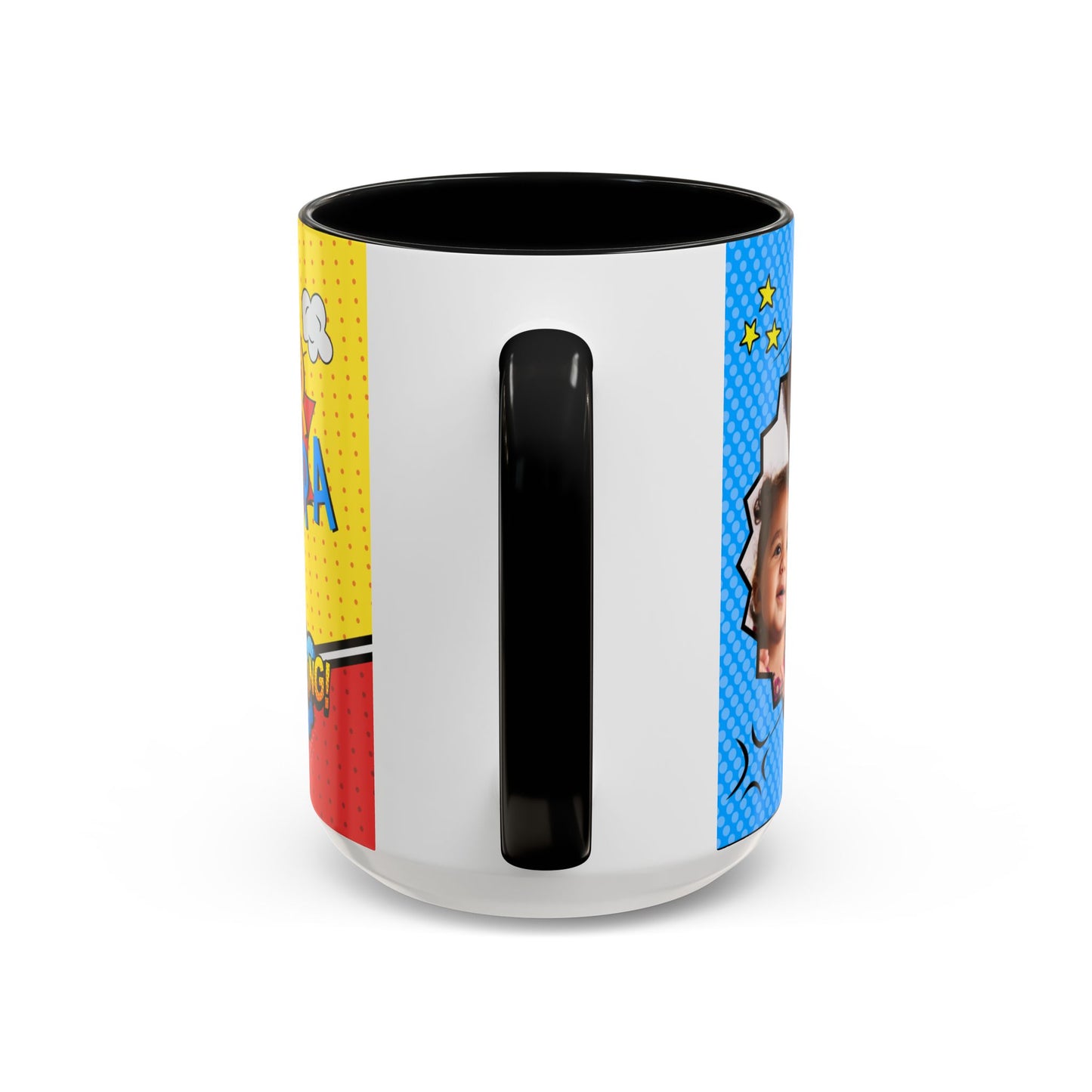 Super Grandpa Coffee Mug — Personalized Comic Superhero Photo Gift (11/15 oz)