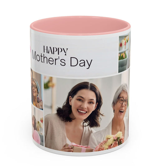 Mother's Day Photo Collage Mug | Personalized Photo Accent Coffee Mug (11/15 oz)