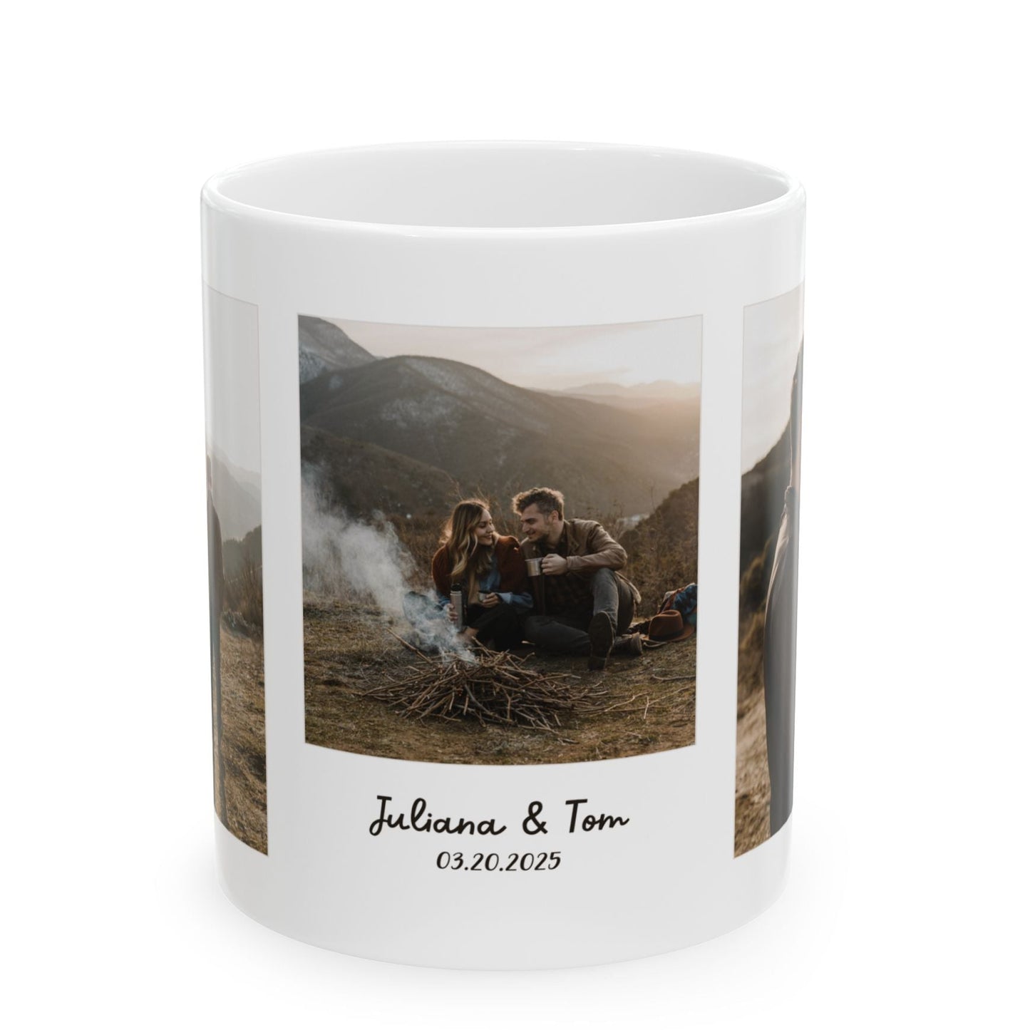 Personalized Photo Mug | Custom Date & Names Ceramic Mug