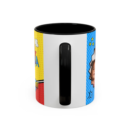 Super Grandpa Coffee Mug — Personalized Comic Superhero Photo Gift (11/15 oz)