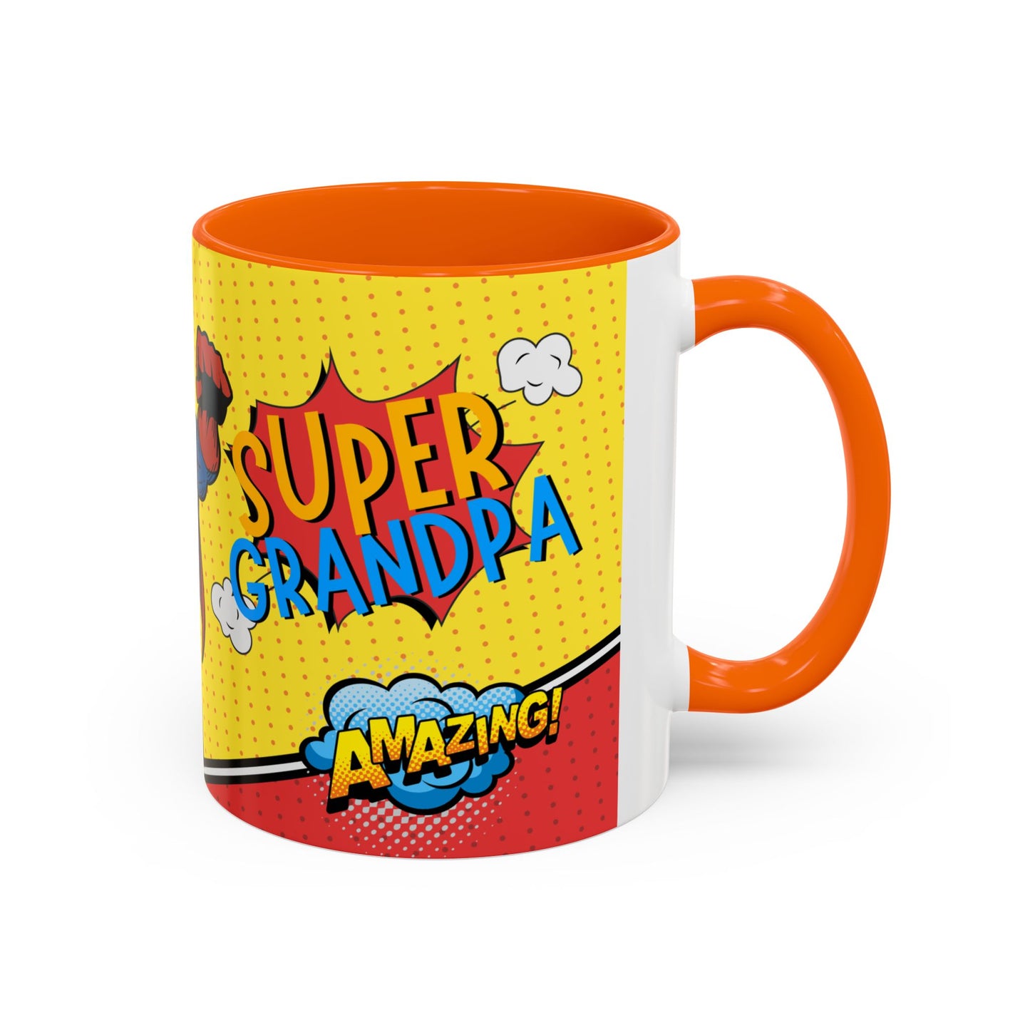 Super Grandpa Coffee Mug — Personalized Comic Superhero Photo Gift (11/15 oz)