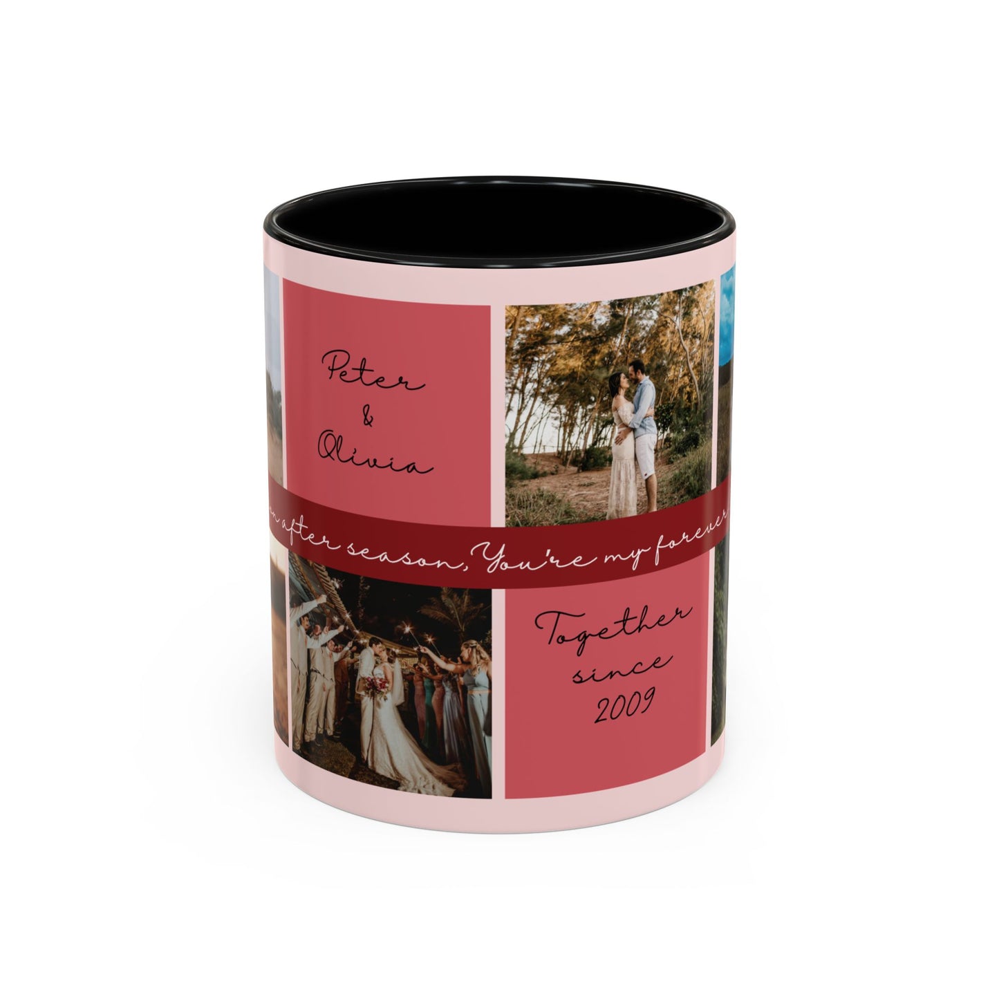 Custom Photo Collage Mug | Personalized Couples Gift with Name & Date
