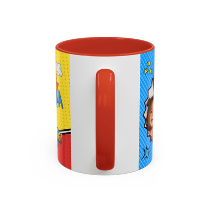 Super Grandpa Coffee Mug — Personalized Comic Superhero Photo Gift (11/15 oz)