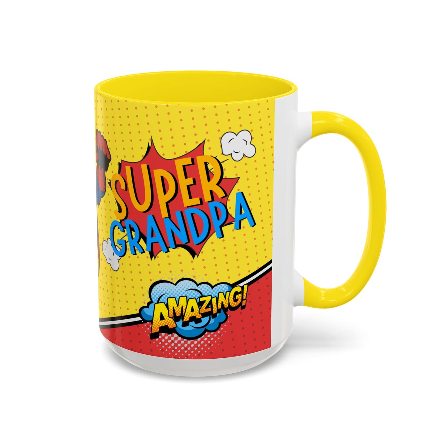 Super Grandpa Coffee Mug — Personalized Comic Superhero Photo Gift (11/15 oz)