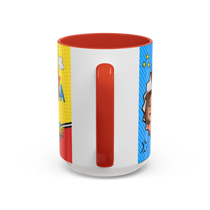 Super Grandpa Coffee Mug — Personalized Comic Superhero Photo Gift (11/15 oz)