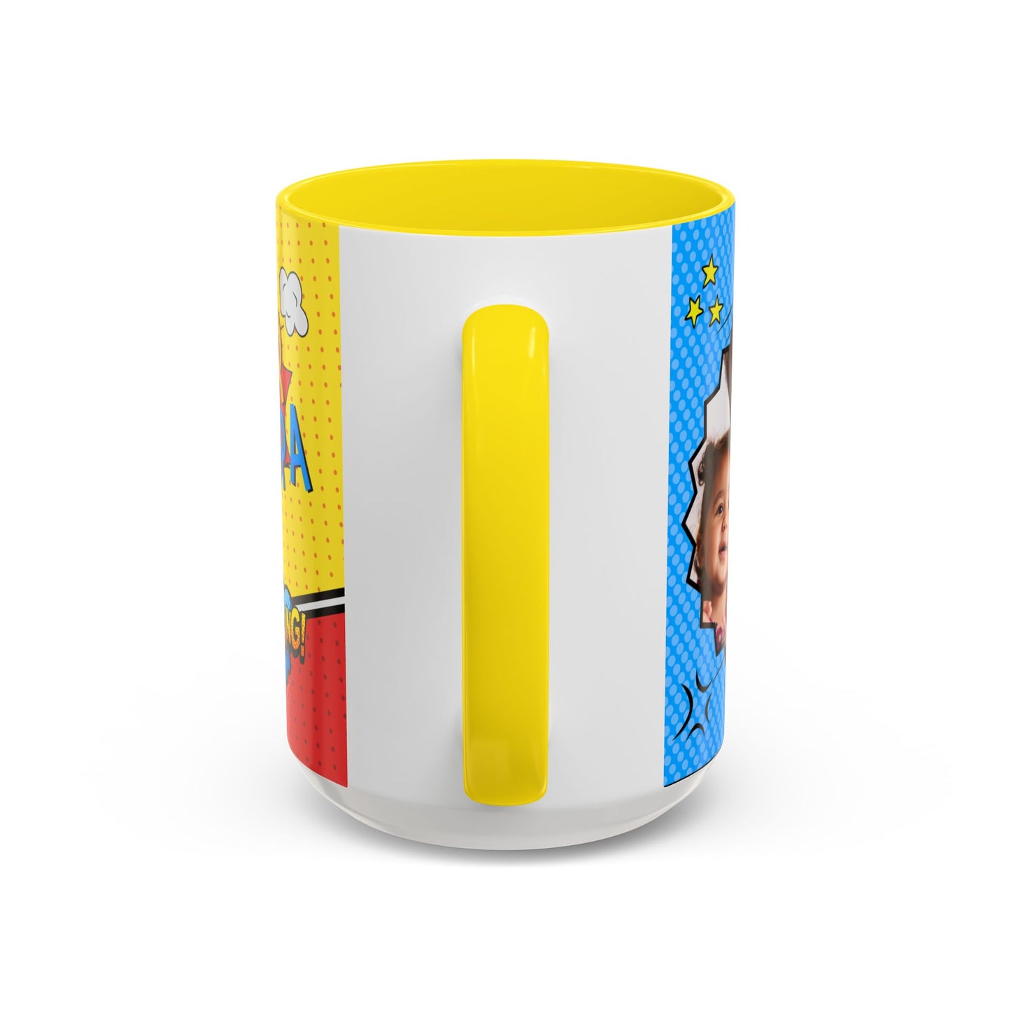 Super Grandpa Coffee Mug — Personalized Comic Superhero Photo Gift (11/15 oz)