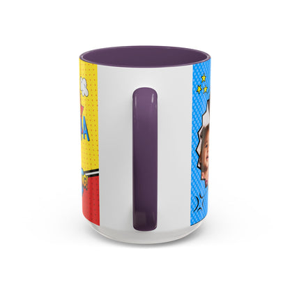 Super Grandpa Coffee Mug — Personalized Comic Superhero Photo Gift (11/15 oz)