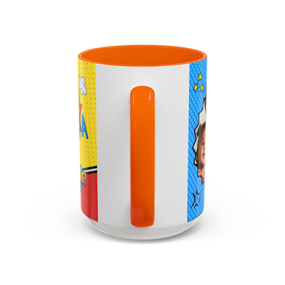 Super Grandpa Coffee Mug — Personalized Comic Superhero Photo Gift (11/15 oz)