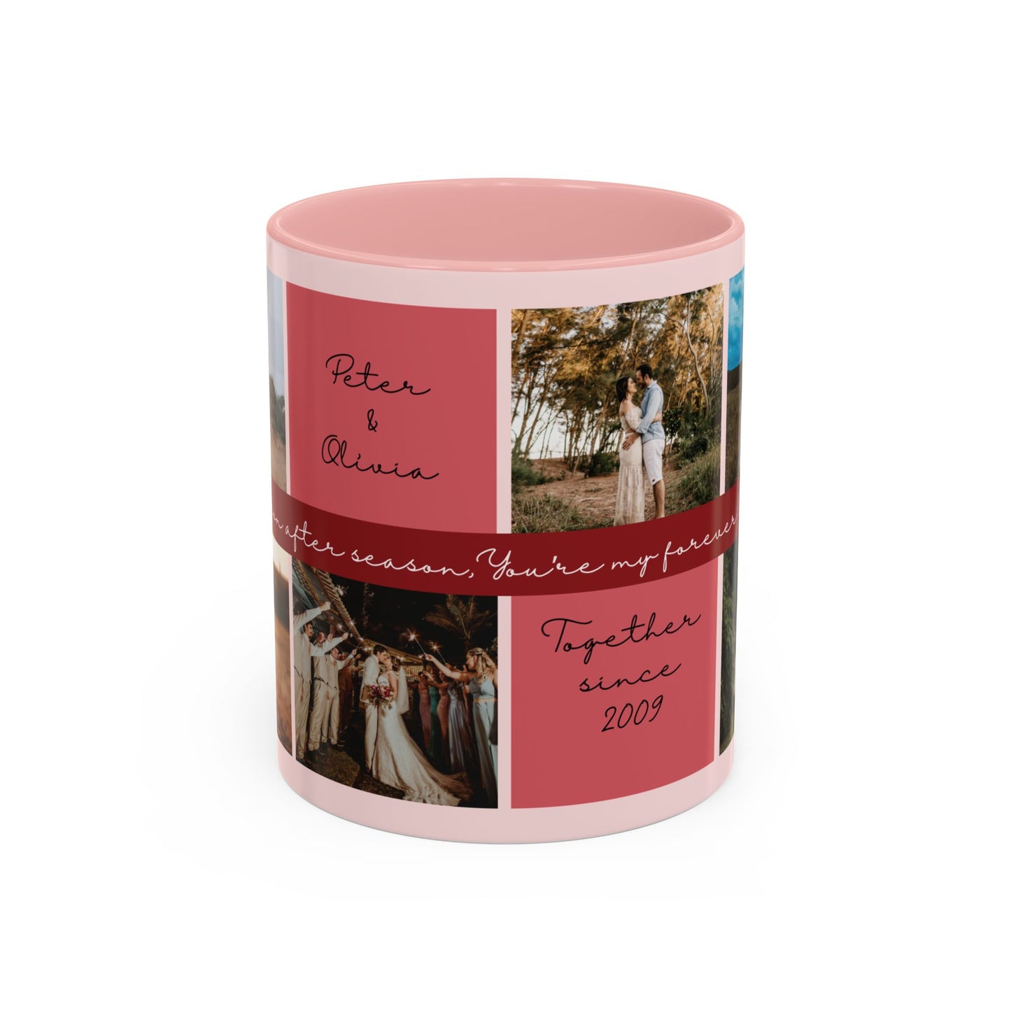 Custom Photo Collage Mug | Personalized Couples Gift with Name & Date