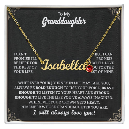 Custom Name Necklace with Birthstone | Personalized Gift for Granddaughter
