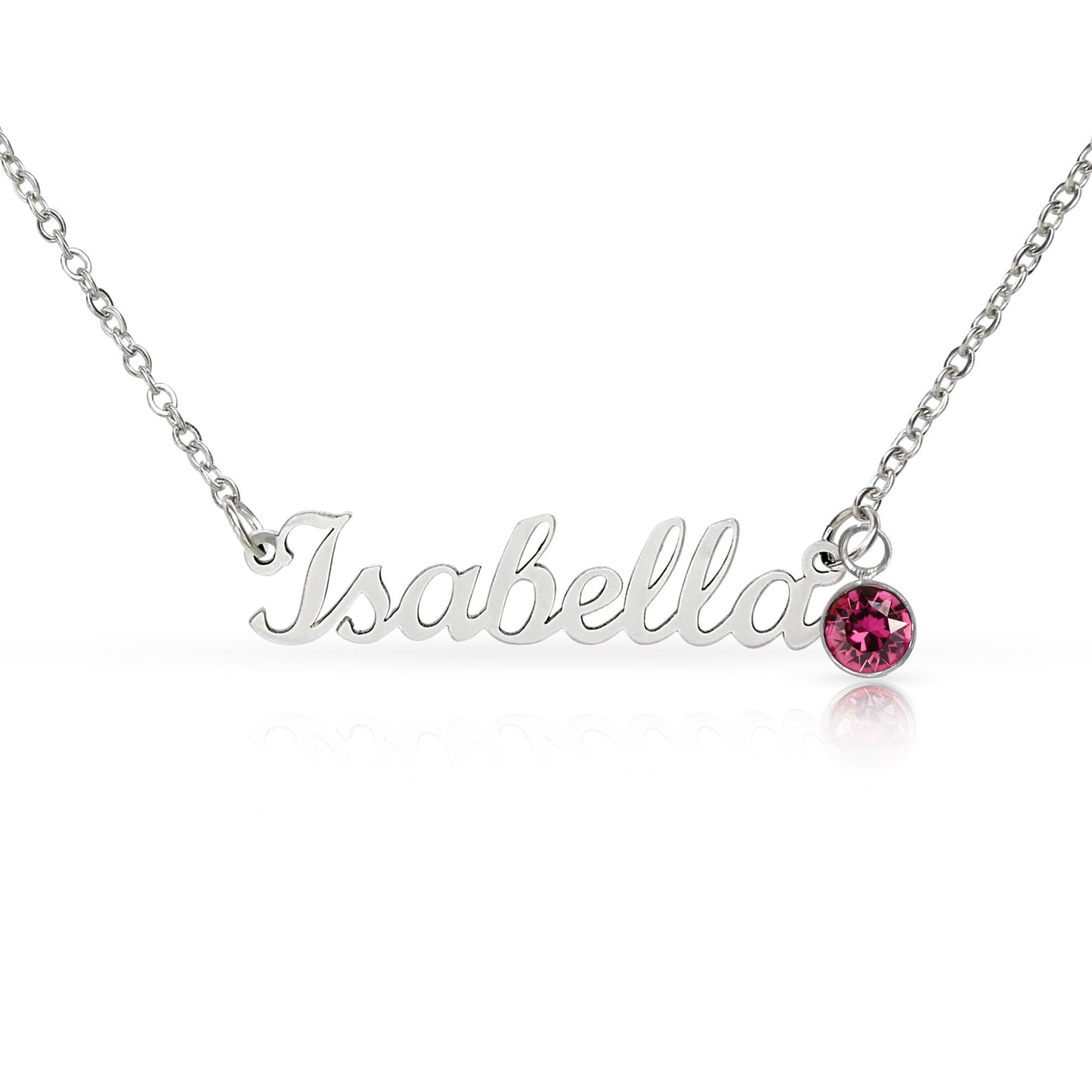 Custom Name Necklace with Birthstone | Personalized Jewelry Gift for Her — No Message Card