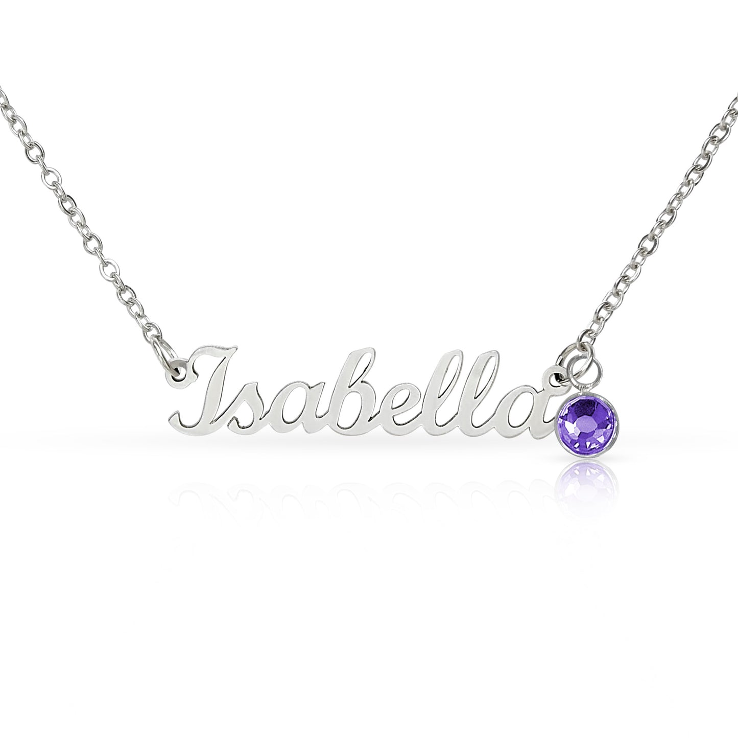 Custom Name Necklace with Birthstone | Personalized Jewelry Gift for Her — No Message Card